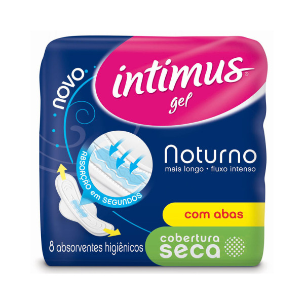 Absorvente Intimus Gel Noturno C/8 Com Abas